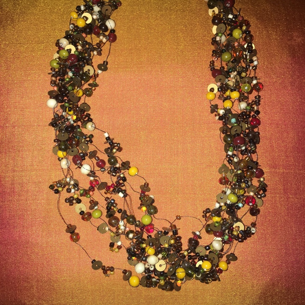 ***BUY 3 FOR $12*** colored glass beading choker